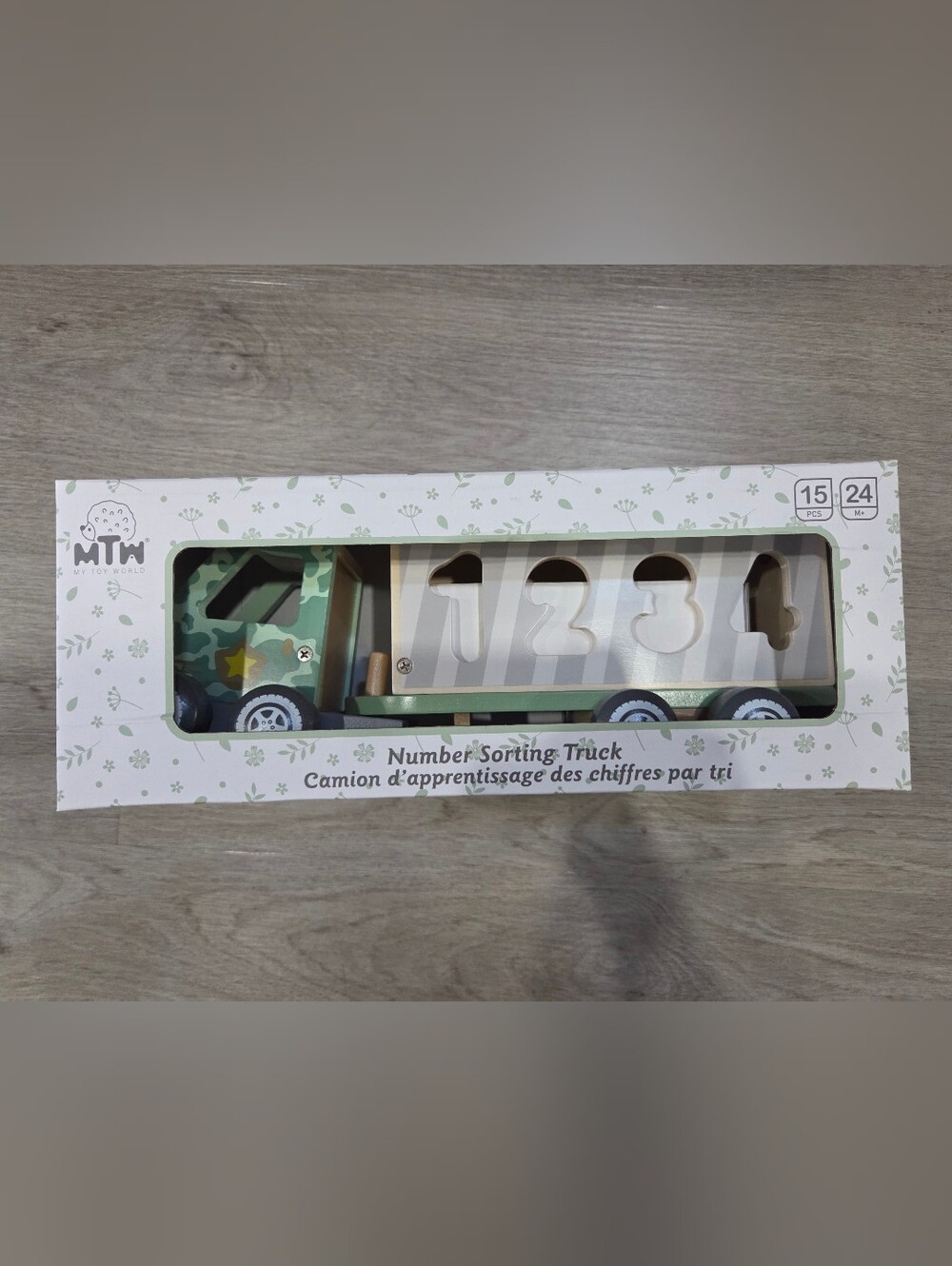 Wooden Number Sorting Truck
